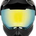 Orthrus Youth Dirt Bike Helmet DOT Kids Dual Sport Full Face Helmets | with Sun Visor for Motorcycle ATV UTV Off-Road Street Riding BMX Four Wheeler Snowmobile Go Kart, Matte Black, X-Large