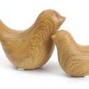 Notakia Wood Look Ceramic Birds Statues Home Decor Modern Style Decorative Ornaments for Living Room, Bedroom, Office Desktop, Pottery barn Decor