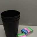 YGJT Small Trash Can, 3 Pack 1.8 Gallons Bathroom Trash Can, Slim Waste Basket, Round Garbage Can, Plastic Trash Bin for Kitchen, Dorm, Bedroom, Office, Living Room, Study, Compact Spaces(Black)