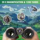 Pankoo 20x56 Binoculars for Adults High Powered - Large View Waterproof Binoculars with Clear Low Light Vision - Compact Binocular Essentials for Hunting Camping Cruise Travel Bird Watching Sports