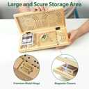 Cribbage Board Game Set, Unique Square 3-Track Cribbage Board Foldable with Card Storage & Magnetic Closure, 9 Multi-Colored Pegs, Playing Cards, Family Travel Board Game for Gatherings & Gifts