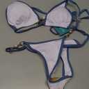 TASHEHE Women's Triangle Thong Bikini Set Sexy String Brazillian Two Piece Swimsuit Cute Bikini Bathing Suit Size Small