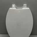 Elongated Toilet Seat, 18.5 Soft/Slow Close Oval (Oblong) Toilet Seat for Elongated Toilets, No-Slam Quiet-Close Lid, Easy-to-Install & Clean, Durable Never-Loosen White Plastic Seat