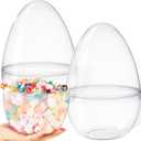 JOYIN 10" Transparent Jumbo Easter Eggs, 2 PCS Clear Fillable Plastic Giant Eggs Empty for Easter Egg Hunt, Candy Treats, Basket Stuffers, Party Supplies, Holiday Decoration