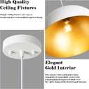 16 Large Dome Pendant Light Fixtures, White and Gold Hemispheric Pendant Lights Kitchen Island, Modern Adjustable Hanging Ceiling Light Chandelier for Kitchen Island Living Room Dining Room, 2 Pack