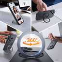 for iPhone 17 Case with Stand Black, Fits MagSafe Ring, Military-Grade Drop Protection, Build in Kickstand,Slim Matte Finish Shockproof Phone Cover 6.3"