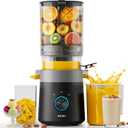 Aeitto 3-in-1 Cold Press Juicer for Juice, Nut Milk & Sorbet, 6.0" Wide Mouth Hopper with Large Capacity For Whole Fruit & Vegetable, Filter-Free Easy to Clean, Hands-Free Juicer Machines, with Pusher