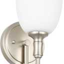 Vintage Traditional 1-Light Indoor Wall Sconce with Frosted Glass Bathroom Bedroom Hallway, 10.6" H x 5.3" W, Brushed Nickel