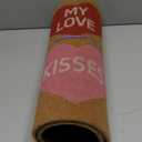 Tinideya Valentine's Day Door Mat Conversation Coir Doormat 29 x 17 Inch, Xoxo Kiss Valentine Decor for Bathroom Porch Front Door Outdoor Indoor, Red and Pink Love Heart Coir Rug with Non Slip Backing