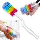 Rayhee Bottle Brush Cleaner-Baby Milk Bottle Cleaner Soft Silicone Bottle Brusher / 360 Degree Rotating Long Handle Brush for Washing Glassware, Cup, Decanter, Narrow Neck Brewing Bottle