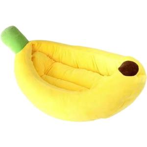 Dog & Cat Bed for Indoor Cats Relaxing Banana Mattress Fluffy Pet Mattress Waterproof Memory Foam Pet Bed with Sides Suitable for Small and Medium-Sized Dogs and Cats Guinea Pig Bed (Medium)