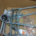 Medline Lightweight Two Button Folding Walker with 5" Wheels, Aluminum Frame Supports up to 300 lbs