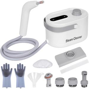 9 in 1 Multi-Function Handheld Steam Cleaner for Home, Portable Steamer for Cleaning, 1200W High Pressure Steam Cleaner for Car/Kitchen/Upholstery/Tile/Grout/Camping & All (White)
