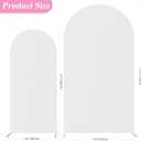 Fomcet Wedding Arch Cover 7.2FT, 6FT White Spandex Arch Backdrop Covers 2 Set Round Top Fitted Fabric for Birthday Party Baby Shower Wedding Arches Stand Decoration