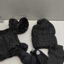 SATINIOR 5 Pcs Winter Hat Scarf Gloves Set Fleece Warm Lined Knit Beanie Hat Touch Screen Earmuff Gloves Warmer for Women(Black,Classic Style)