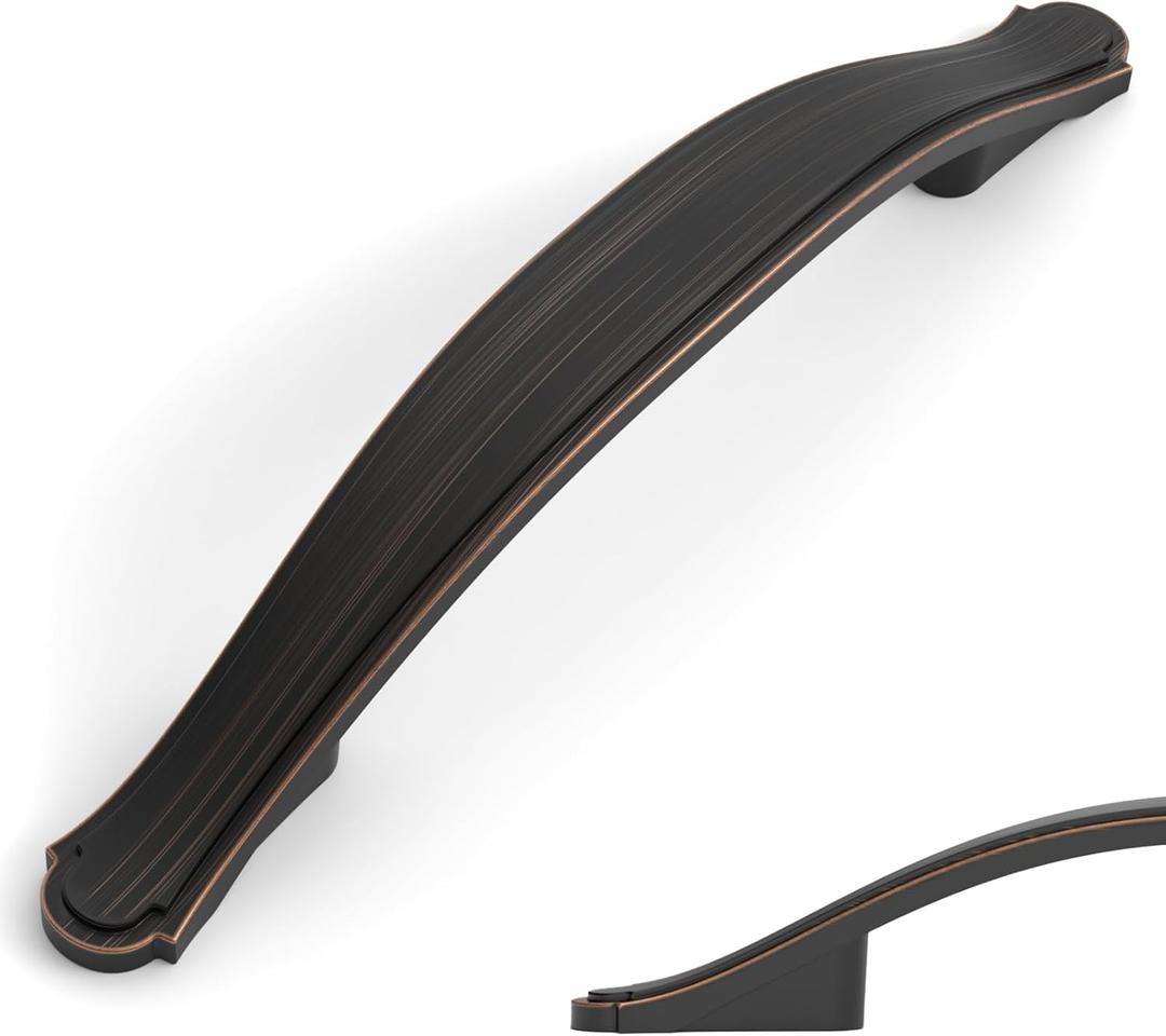 Amerdeco 10 Pack Oil Rubbed Bronze Cabinet Pulls 3.75 Inch(96mm) Hole Center Drawer Pulls Cabinet Hardware Kitchen Cabinet Handles for Bathroom ZH0068