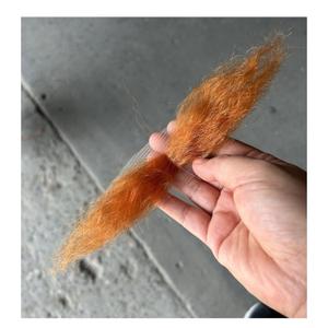 Short Synthetic Fiber Hair Lace Base Hands Tied Realistic Mustache for Adult Costume Theatrical Grade 1 Piece Fake Beard (Copper)