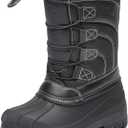 DREAM PAIRS Boys Girls Snow Boots Waterproof Outdoor Warm Cozy Anti-Slip Mid Calf Faux Fur Lining Winter Shoes for Little/Big Kids (10 Toddler, Black)