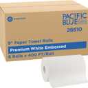 Pacific Blue Ultra by Georgia-Pacific PRO 9” Paper Towel Rolls, White, 400 Feet Per Roll, 6 Rolls Per Case, 26610