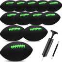 Syhood 12 Pack Composite Leather Footballs Official Size Footballs Bulk Leather Inflatable Football with Pump Regulation Highschool College Football for Training and Recreational Play