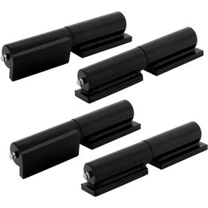 4PACK Gate Hinge, Heavy Duty (7"), Weld-On Install, Wood/Metal Fence - Black
