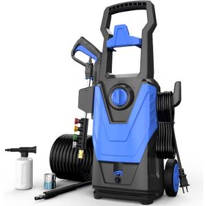AgiiMan Electric Pressure Washer, 4800PSI Max 3.2GPM Power Washer Electric Powered with 20FT Hose, 4 Nozzles, Foam Cannon, High Pressure Cleaner Machine for Cars, Patios, Driveways, Fences, Navy