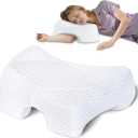 SAHEYER Side Sleeper Pillow with Arm Hole, Memory Foam Shoulder Pillow, Multi-Angle Armholes Pillow for Many Sleeping Positions, Ergonomic Support Pillow for Neck (White)