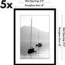 Americanflat 16x22 Picture Frame with Polished Plexiglass - Set of 5 - Use as 12x18 Frame with Mat or Display 16x22 Photo Without Mat - Galleria Collection - Picture Frames for Wall Display - Black