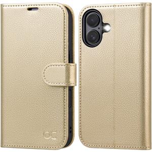 OCASE for iPhone 17 Wallet Case, PU Leather Flip Cover with Card Holder, RFID Blocking, Kickstand, Magnetic Closure, Protective Phone Case for iPhone 17 6.3-Inch 2025, Gold