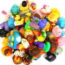 XY-WQ 25 Pack Rubber Duck for Jeeps Ducking - 2.3 Inch Bulk Floater Duck for Kids - Baby Bath Toy Assortment - Party Favors, Birthdays, Bath Time, and More (25 Varieties)