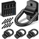 1/2" Trailer D Rings Tie Down Anchors 4 Pack Heavy Duty Black Steel Bolt-On Forged D Ring with More Than 12000lbs Breaking Strength for Semi Truck Trailer RV Cargo Tie Downs