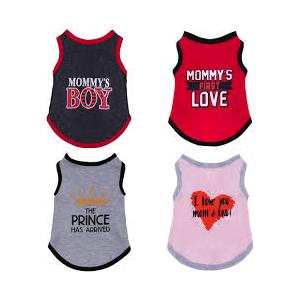 4 Pack Dog Shirts Summer Printed Puppy Clothes Novel Sleeveless Pet T Shirts Dog Clothes for Small Medium Dogs Cats Boy(L)
