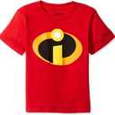 Disney Little Boys' The Incredibles Logo Costume T-Shirt, red