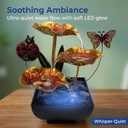 Tabletop Fountain,Indoor Water Fountain,Home Fengshui Décor Zen Relaxation Soothing Sound Machine for Office,Living Room,or Bedroom,Gold Lotus,Ladybird & Butterfly