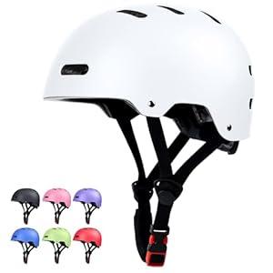 Skateboard Bike Helmet for Adults Women Men Youth Kids (2-3-5-8-14+ Years Boys Girls) - Lightweight Multi-Sport Adjustable Helmets for Bicycle Skateboard Scooter Skate Cycling