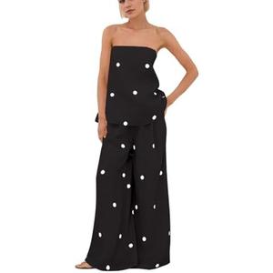calbatic Polka Dot Women Pants, Black, S
