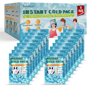 SuccorWare 16 Pack Instant Ice Packs for Injuries(5.9" x 8.6") Disposable Cold Packs for Pain Relief, Swelling, Sprains & Outdoor Activities