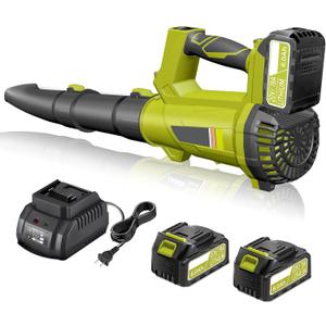 Electric Cordless Leaf Blower,540 CFM/170 MPH,Battery Powered with 2 x 6.0Ah Batteries,6-Speed & Turbo Mode,Lightweight for Lawn Care,Patio,Leaves,Dust,and Snow Removal