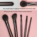 Professional makeup brush set 5-Piece Makeup Brush Set Foundation Brush with Travel Makeup Bag(Coffee color), Brown