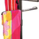 O2COOL Pool & Spa Valet, Adjustable Pool & Patio Towel Holder with Weighted Base, Outdoor Towel Bar, Poolside Table, Bronze