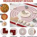 Non Stick Pastry Mat for Rolling Dough Fondant Pie Crust, Macaron Silicone Baking Mat for Mat Extra Large Silicone Mats for Baking Cookie Cakes Pizza Candy Bread, 32"L x 24"W