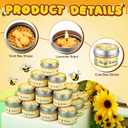 24 x MTLEE 24 Sets Bee Baby Shower Party Favors Candles Bee Themed Tealight Candles Bulk Lavender Scented Honeycomb Design Gift for Guest Gender Reveal Party Decorations Baby Shower Return Gifts