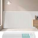 Wainscoting Panels, Board and Batten Wall Panel Kit, White PS Beadboard Wall Panels, Beaded Polystyrene Wall Board for Interior Wall Décor, 79.3”Wide X 40.7”High, Covers 22.38 Sq.Ft