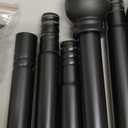 2 Pack Black Curtain Rods for windows 32 to 48 inch, 5/8 inch Splicing Heavy Duty Metal Curtain Rod Set with Brackets