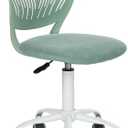 FurnitureR Writing Task Chair for Teens Boys Girls 360 Rolling Wheels Fabric Soft Pad Seat Breathable Backrest, Height Adjustable Liftup 29.5"-34.3", Morandi Aqua