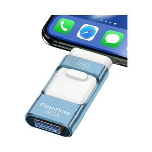 256GB Flash Drive for iPhone Photo Stick,Thumb Drive USB Stick High Speed Transfer USB Drives External Picture Video Storage Memory Expansion for iPhone/iPad/PC (Blue)