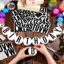 Simgoing Giant Friendship Bracelet Garland Kit DIY Banner with Letter Ball Jumbo in My Birthday Era Decorations for Classroom Graduation Party Supplies Photo Booth Backdrop(Blue, Pink, Purple)