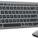 SABLUTE Bluetooth Keyboard and Mouse for Mac  7-Color Backlit, Multi-Device, Rechargeable, Full-Size Wireless Keyboard Mouse Combo with Quiet Scissor-Switch Keys & Tilt Legs for Mac (Space Gray)