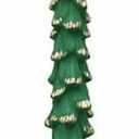 Unscented Textured Tree Shaped Taper Candles with Gold Tips, Evergreen Color,