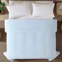 Beatrice Home Fashions GOTS Certified 100% Organic Cotton Medium Weight Blanket, Soft and Cozy Blanket for Bed, Sofa, Couch, Chair, King, Ice Blue